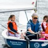Brownies learn to sail in Somerspirit dinghy