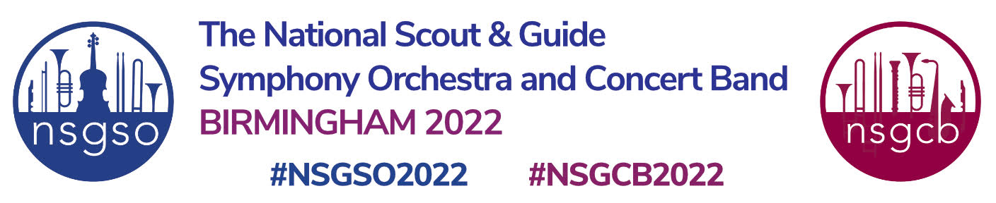 The National Scout & Guide Symphony Orchestra and Concert Band Birmingham 2022 Logo