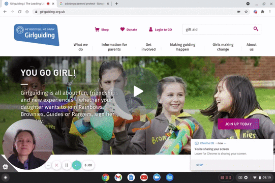 Screen and headshot preview of video "Gift Aid part 1: How to register for Gift Aid"