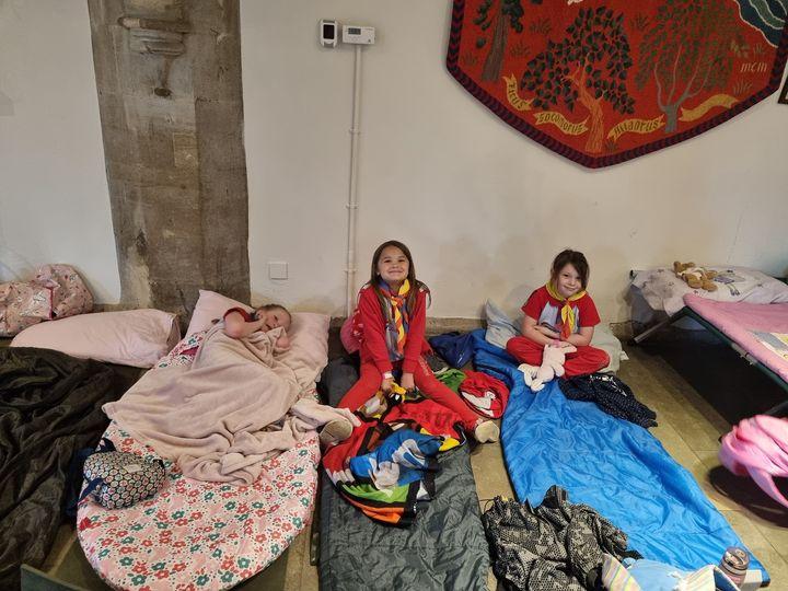 Rainbows smiling as they prepare for their coronation sleepover