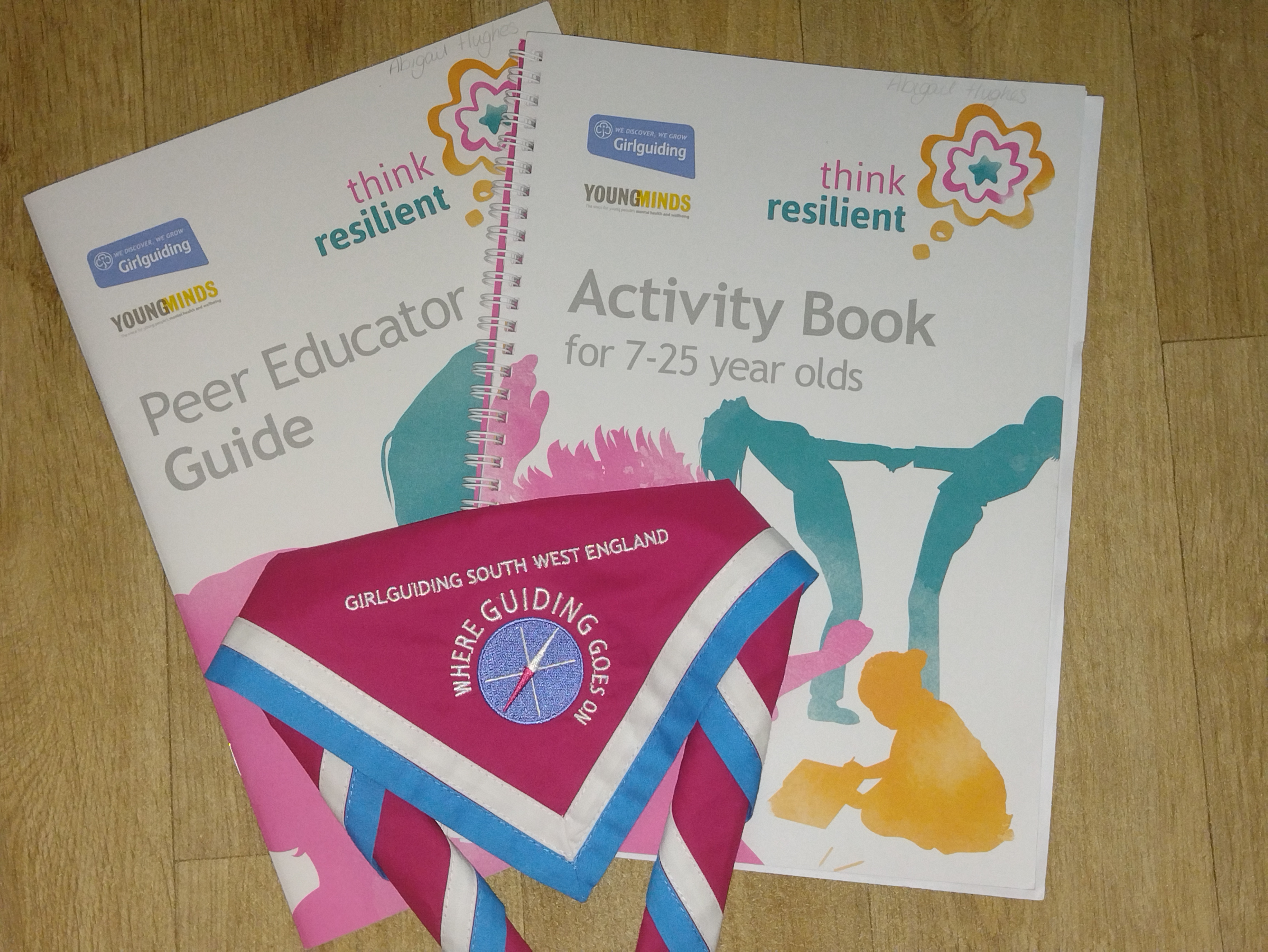 Photo of the activity and guide book with the region necker