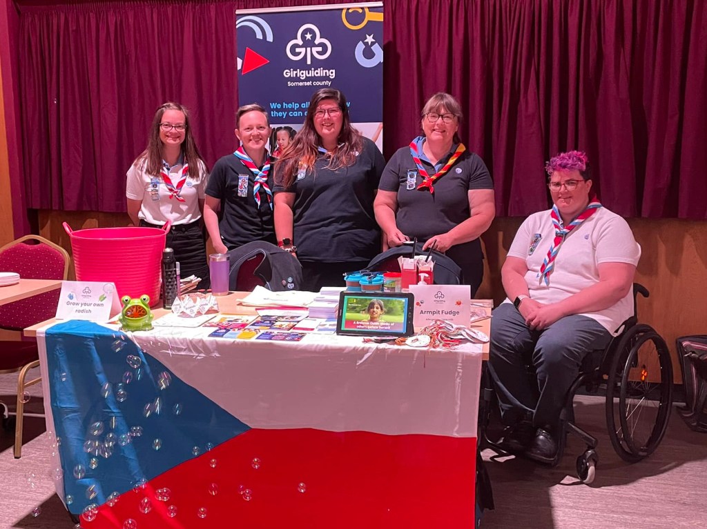 Girlguiding Yeovil volunteers at their stand at Yeovil Together event
