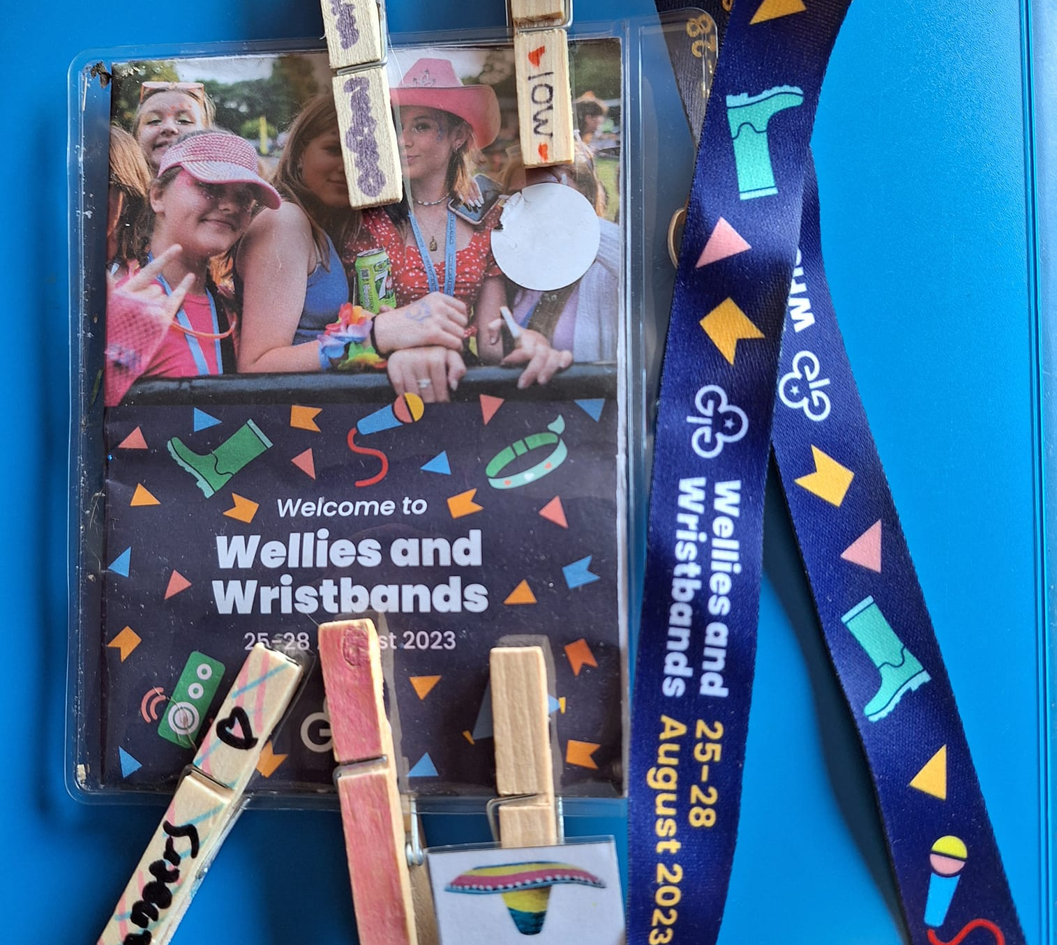 Photo of Wellies and Wristbands lanyard and welcome map