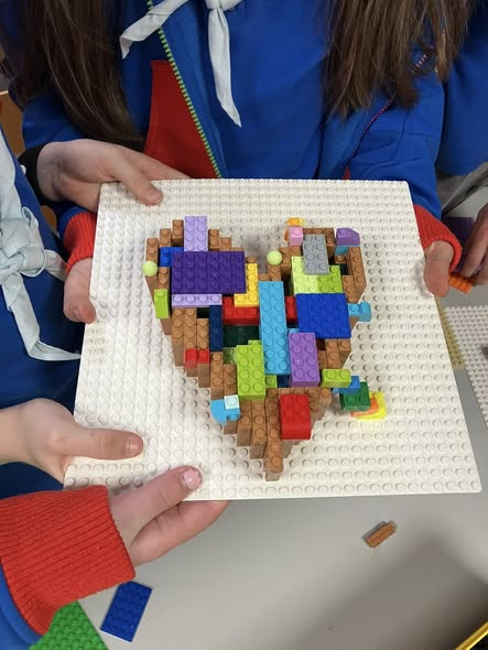 A heart-shaped lego design on the Cityscape Adventure